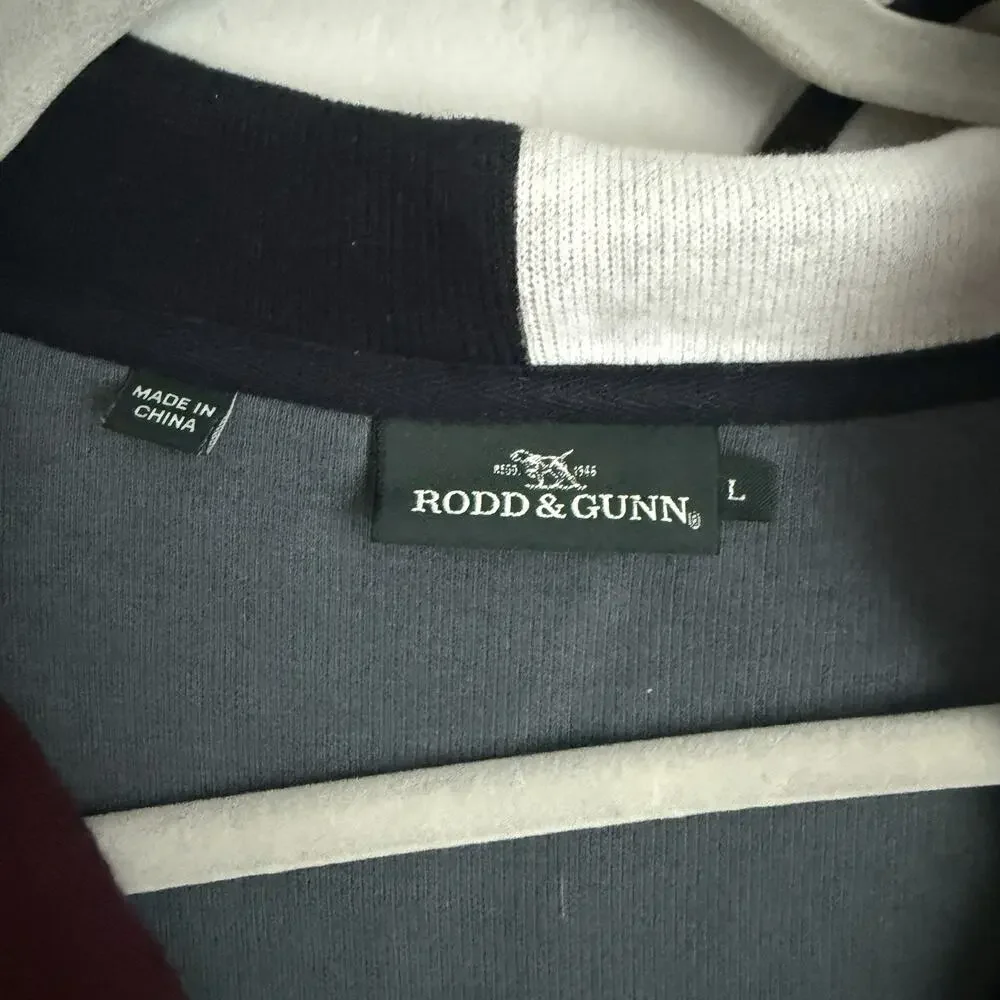 Rodd and Gunn‎ Men's 1/4 Zip Sweater Large Colorblock Cotton Preppy